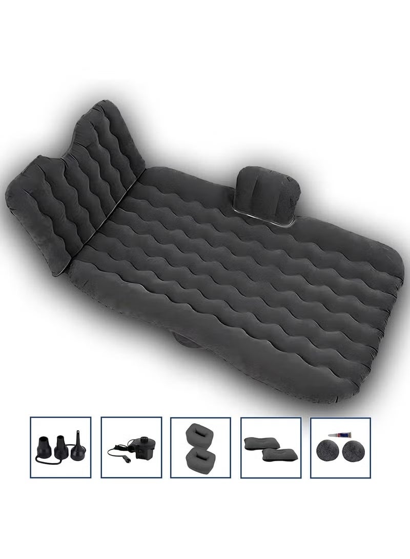 BlueFire Universal SUV & Car Back Seat Air Mattress Bed with Electric Pump | Premium Inflatable Travel Mattress Kit with 2 Air Pillows, Head Guard & Anti-Drop Sides | Leakproof Washable PVC for Camping, Road Trips & Comfortable Car Sleeping (72.8” x 35.4”) - Image 3